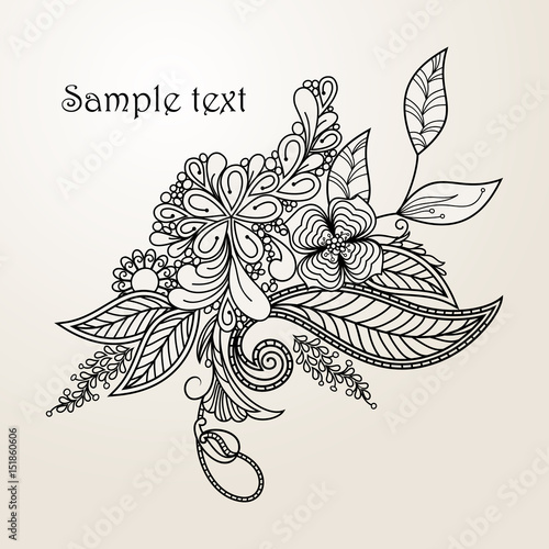 Floral hand drawn vector illustration