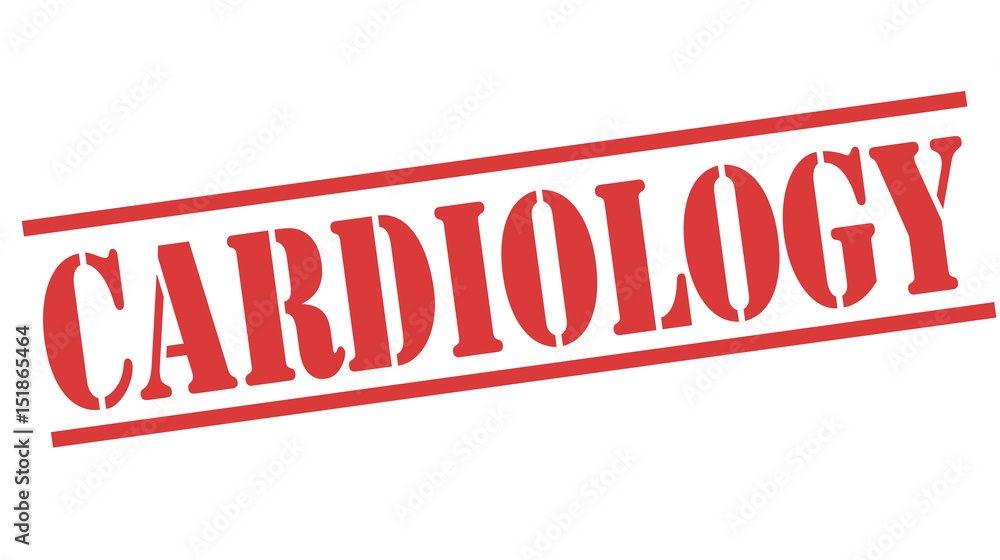 CARDIOLOGY red stamp text on white CARDIOLOGY red stamp text on white