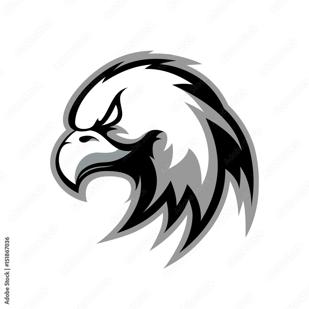 Naklejka premium Furious eagle sport vector logo concept isolated on white background.