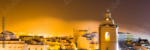 Night view of the ancient town centre of Lagos, Algarve, Portugal