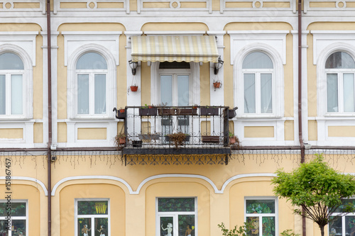 A beautiful facade with balcony