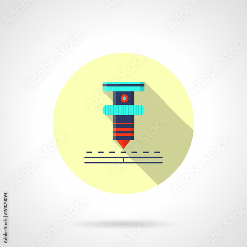 Laser welding flat round vector icon