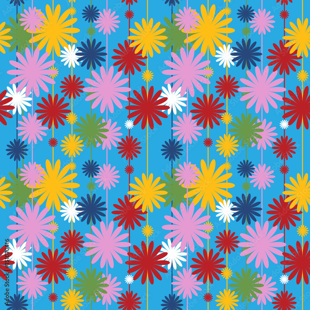 Abstract festive seamless pattern with decorative flowers Abstract festive seamless pattern with decorative flowers