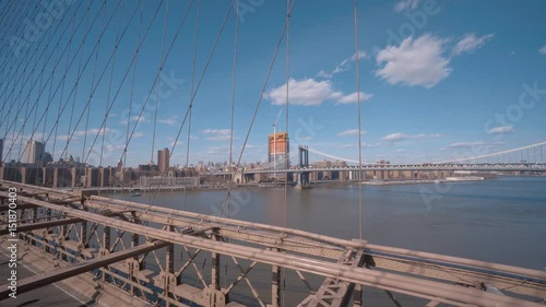 Amazing view from famous Brooklyn Bridge