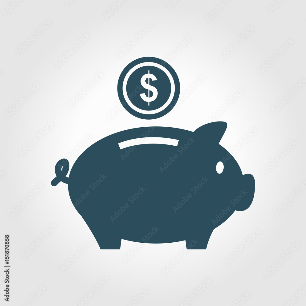 Piggy bank icon. Pictograph of moneybox. Flat design. Piggy bank icon. Pictograph of moneybox. Flat design.