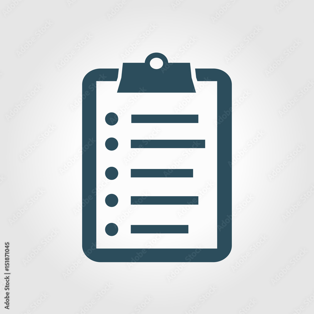 Check list vector icon. Shopping list token. Flat design style. Check list vector icon. Shopping list token. Flat design style.