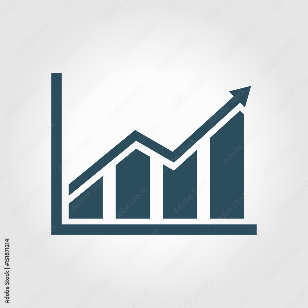 Infographic. Chart icon. Growing graph simbol. Flat design style. Infographic. Chart icon. Growing graph simbol. Flat design style.