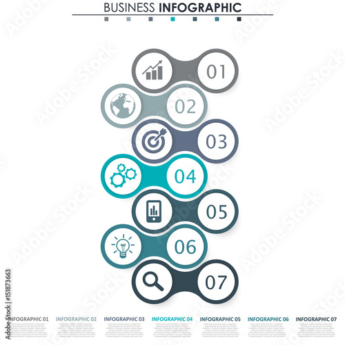
Business data visualization. Process chart. Abstract elements of graph, diagram with 7 steps, options, parts or processes. Vector business template for presentation. Concept for infographic.Vector