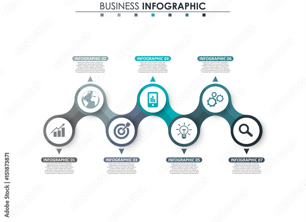 Business data visualization. Process chart. Abstract elements of graph ...