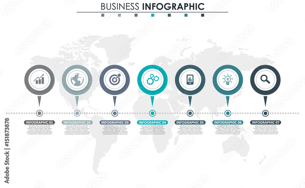 Business data visualization. Process chart. Abstract elements of graph ...