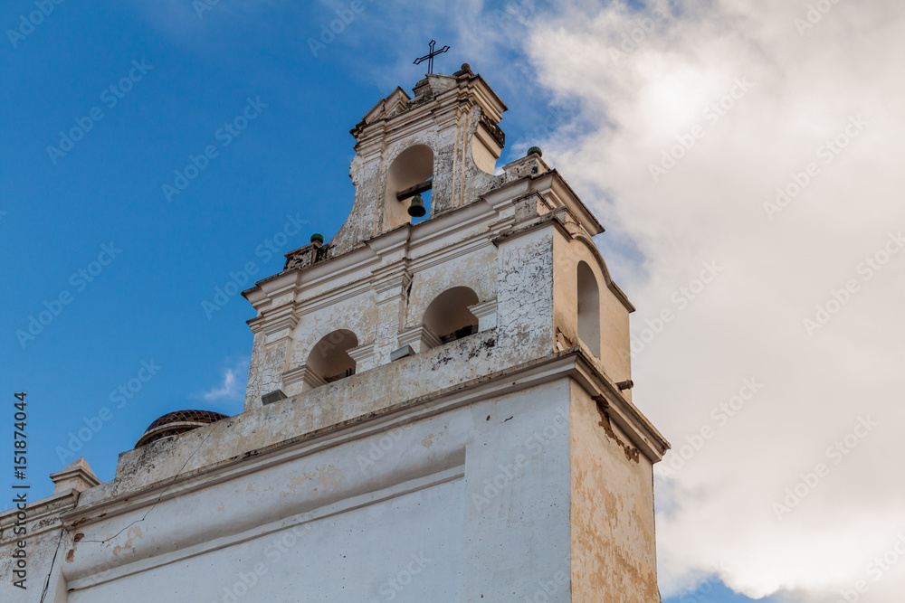 Bell tower of La Merced church in Sucre, capital of Bolivia.