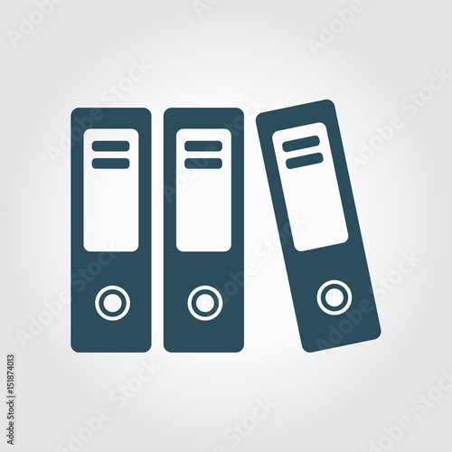 Office folders with papers and documents. Archives folder icon. 