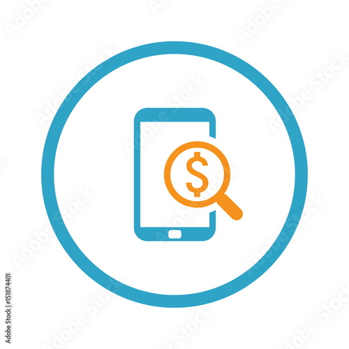 M-Commerce Icon. Business Concept. Flat Design.