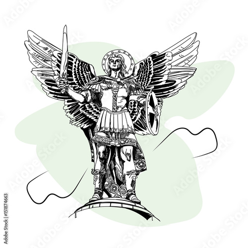 Obraz na plátně Monument to the Archangel Michael in Kiev