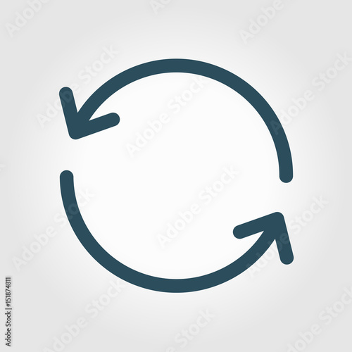 Ciircular arrow sign vector icon. Flat design style.