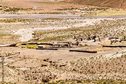 Small village in the middle of vast altiplano, Bolivia
