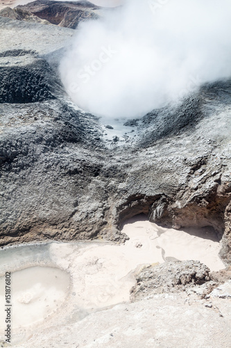 One of geysers in geyser basin Sol de Manana, Bolivia photo