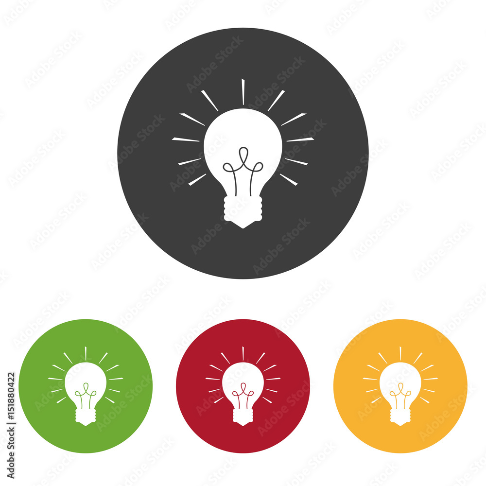 Set of light bulb icons on the white background. Set of light bulb icons on the white background.