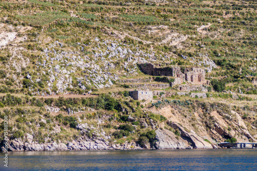 Pilko Kaina ruin on Isla del Sol (Island of the Sun) in Titicaca lake, Bolivia photo