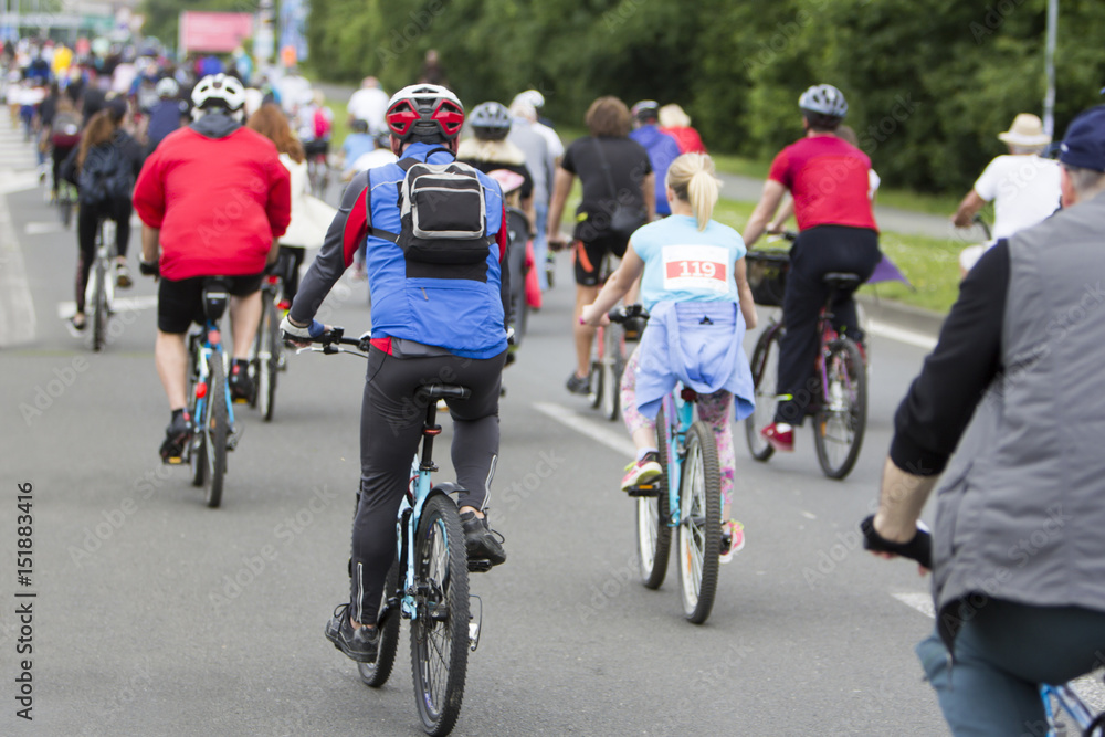 Group of cyclist during the street race Group of cyclist during the street race