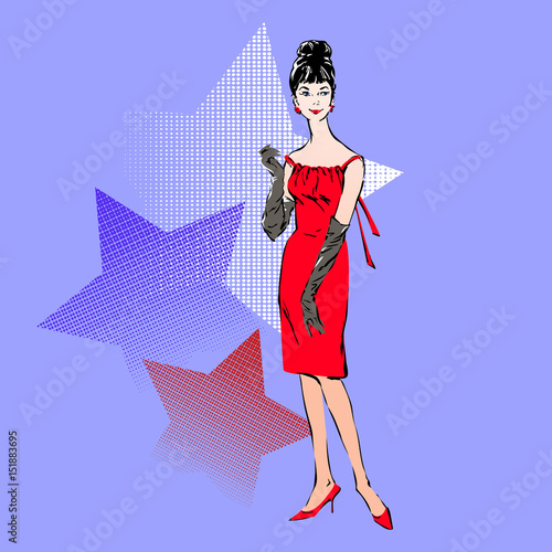 Retro glamorous girl