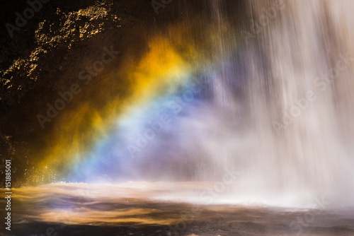 Waterfall with rainbow © sittitap
