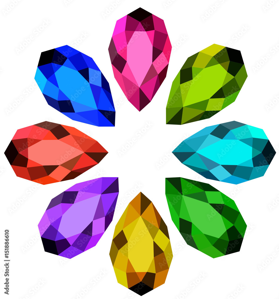 Pink gems set jewelry crystals collection Vector Image