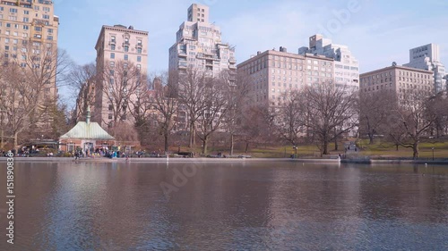 Beautiful pond at Central Park New York