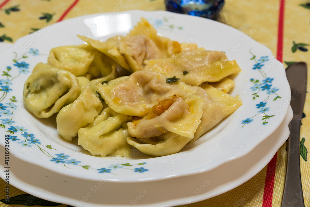 Ravioli filled with pumpkin and sage Ravioli filled with pumpkin and sage