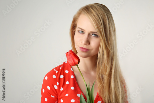 Beautiful young woman with ...