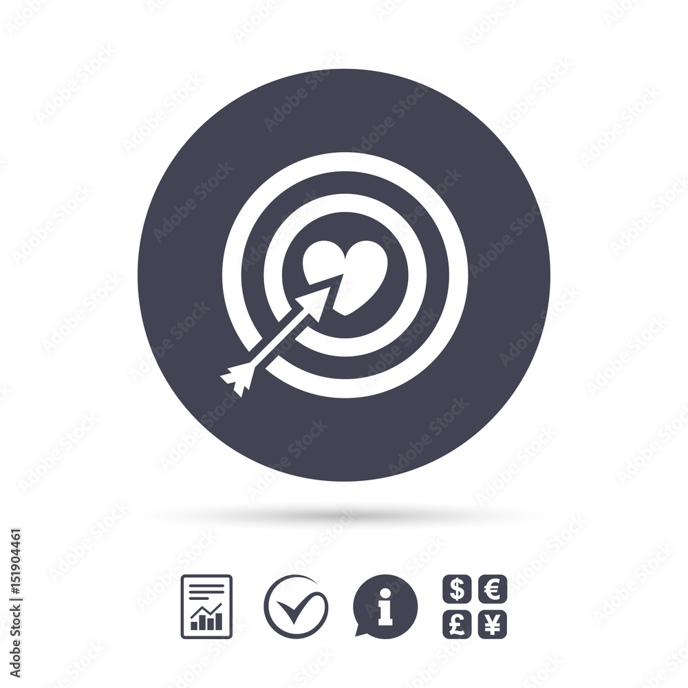 Target aim sign icon. Darts board symbol. Target aim sign icon. Darts board symbol.