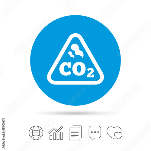 CO2 carbon dioxide formula sign icon. Chemistry.