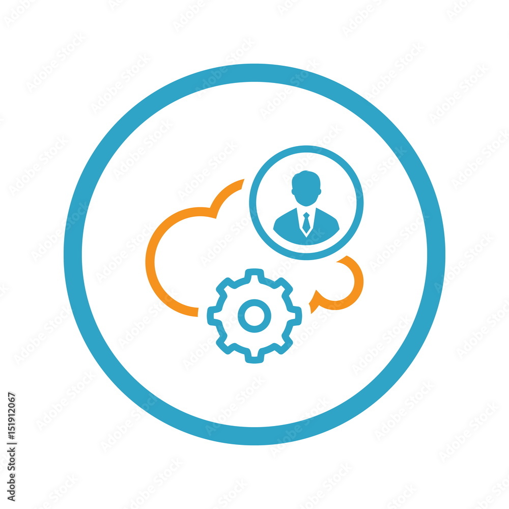 Cloud Processing Icon. Flat Design. Cloud Processing Icon. Flat Design.