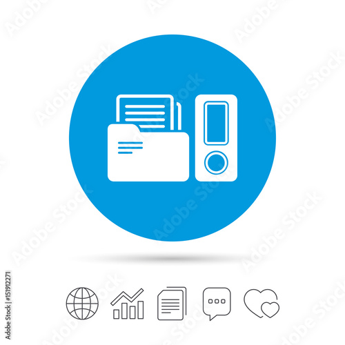 Document folder sign. Accounting binder symbol.