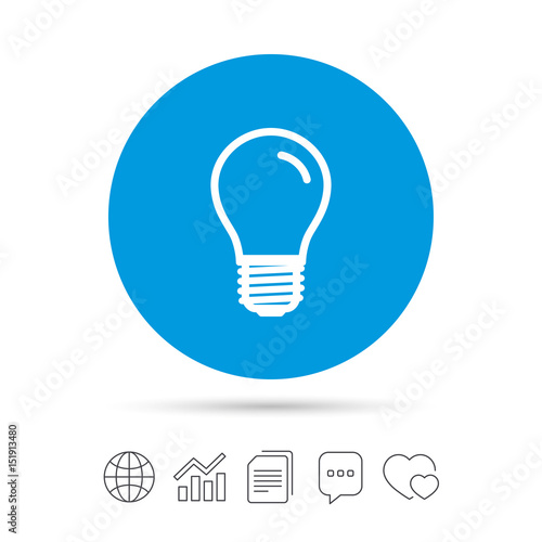 Light bulb icon. Lamp E27 screw socket symbol.
