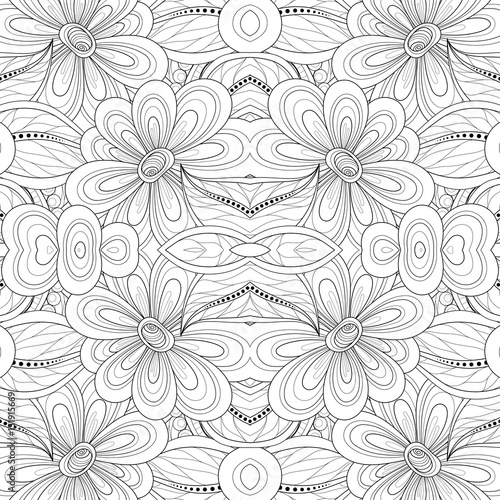 Vector Seamless Abstract Black and White Tribal Pattern