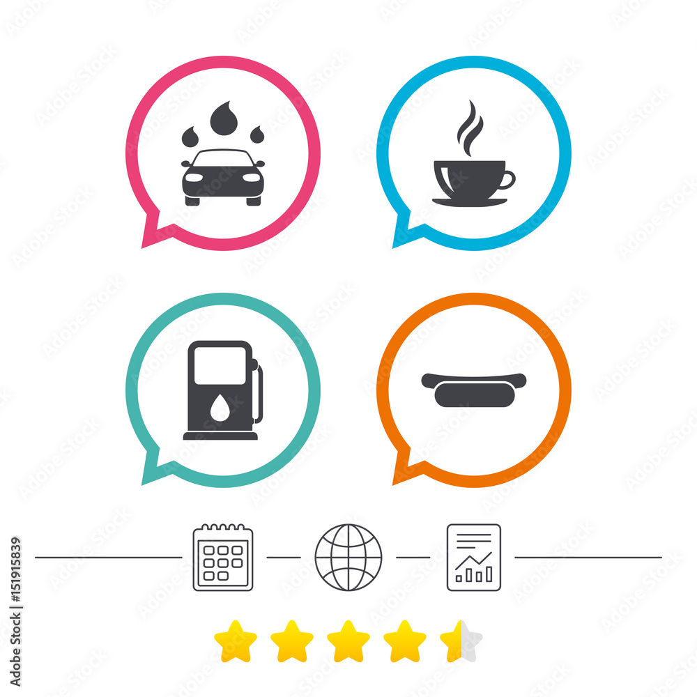 Petrol or Gas station services icons. Car wash. Petrol or Gas station services icons. Car wash.