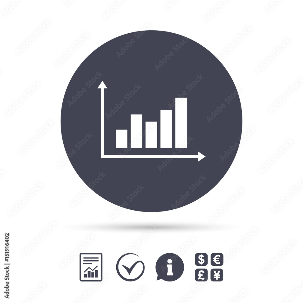 Graph chart sign icon. Diagram symbol. Graph chart sign icon. Diagram symbol.