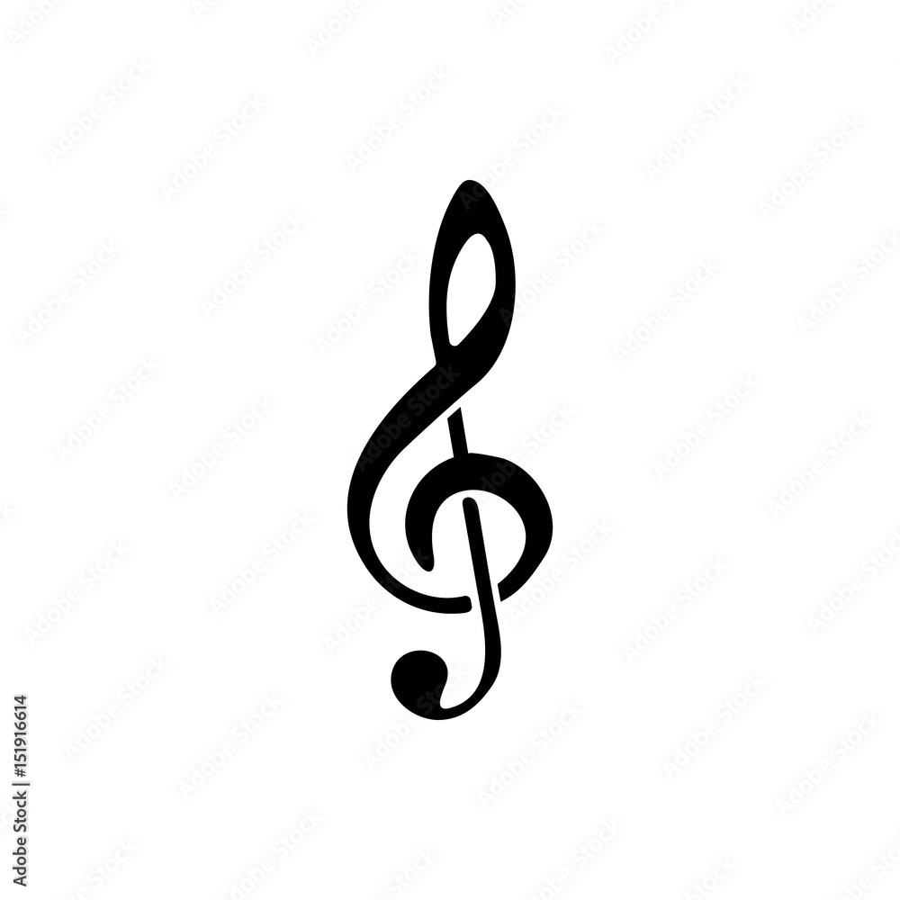clef treble icon vector illustration. Flat design style clef treble icon vector illustration. Flat design style