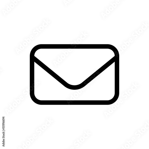 Envelope mail icon, vector illustration. Flat design style