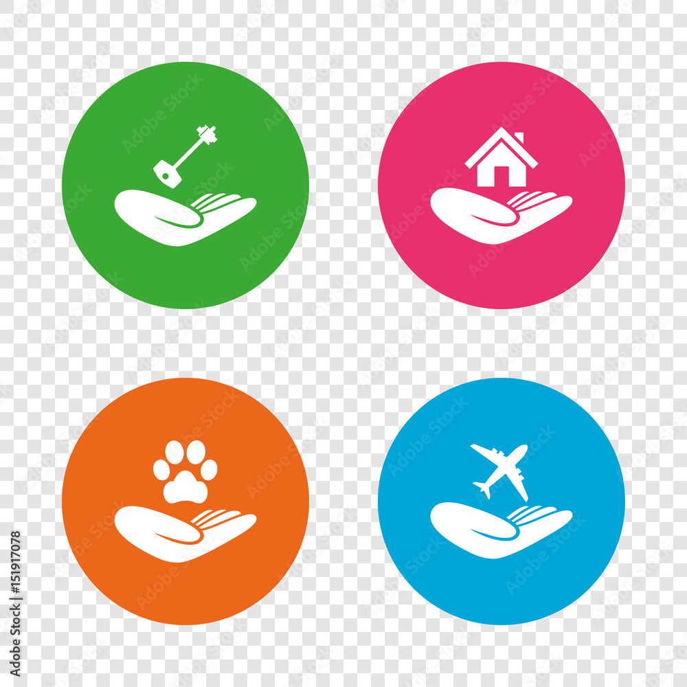 Helping hands icons. Protection and insurance. Helping hands icons. Protection and insurance.
