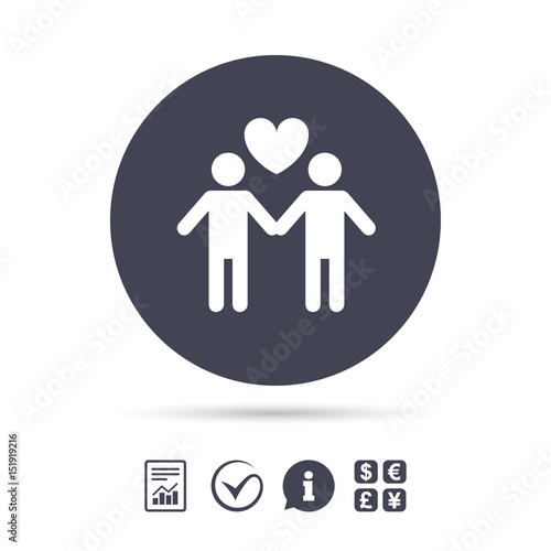 Couple sign icon. Male love male. Gays.