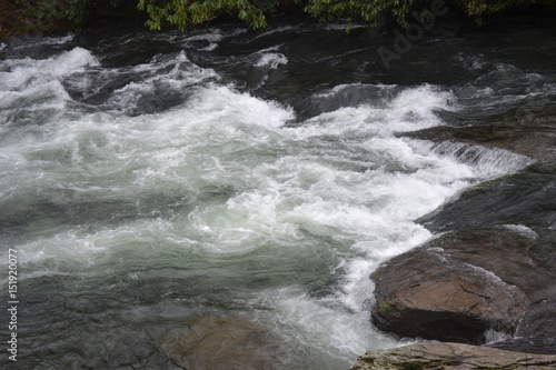 Rushing water over rocks
