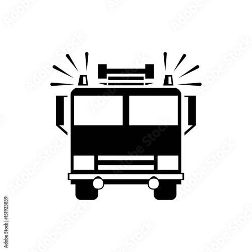 fire engine icon vector illustration. Flat design style