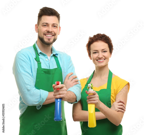 Couple with detergents on w...