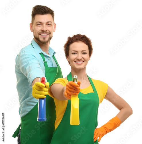 Couple with detergents on w...