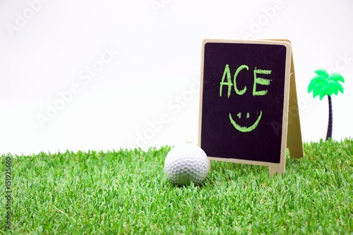 Ace wording with golf ball