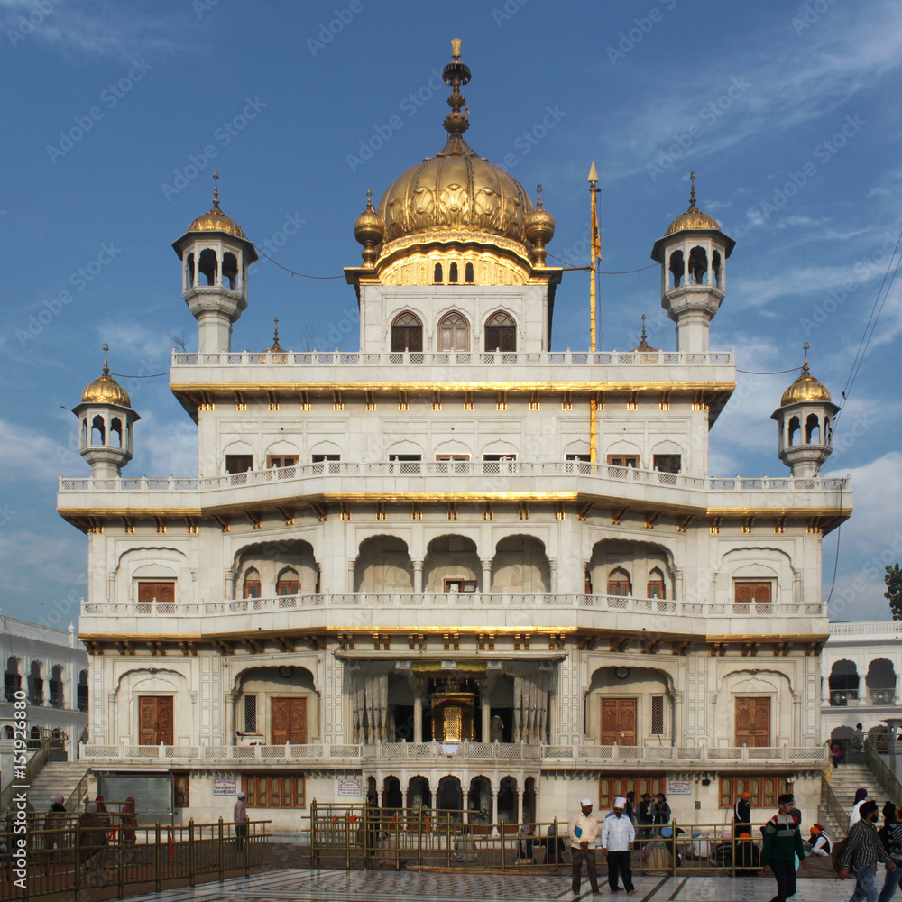 Tempel Akal Takht in der Nähe des Goldenen Tempel Sri Harmandir Sahib in Amritsar, Punjab, Indien