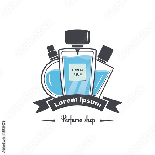 perfume isolated logotype template on white background