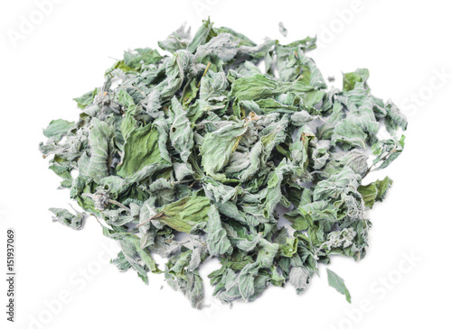 Dried white horehound herb  isolated on white background